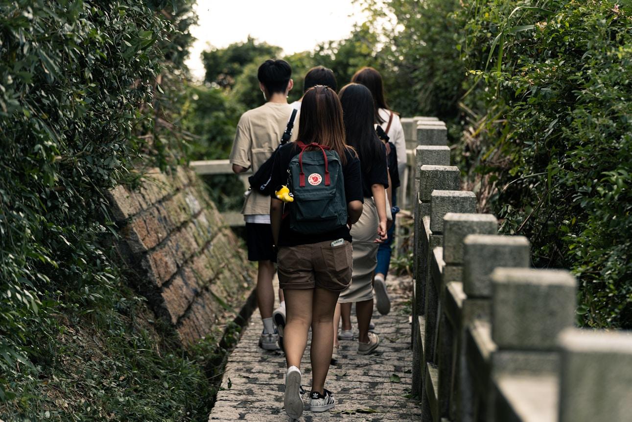 Students walking on pathway